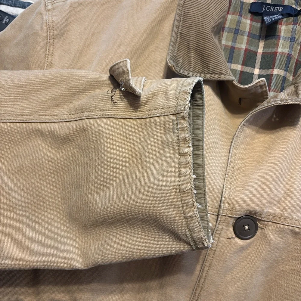 Vintage 90s Barn Coat J. Crew Men's Brown Chore Field Jacket Grunge Distress
